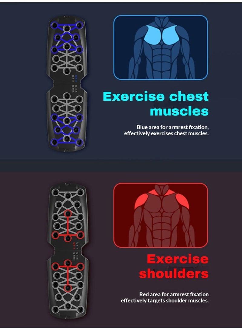 Multi-function push up board, portable push up board, with pull rope, foldable, can exercise chest and abdominal muscles. It can also exercise arms, core muscles and back muscles, suitable for both men and women. - Image 4